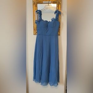 Slate blue midi dress